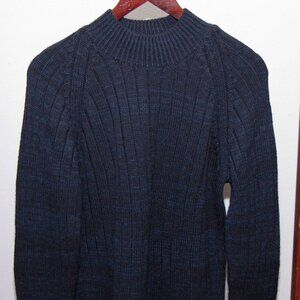 John Smedley Ridge Mens Pullover Sweater Mockneck Merino Indigo